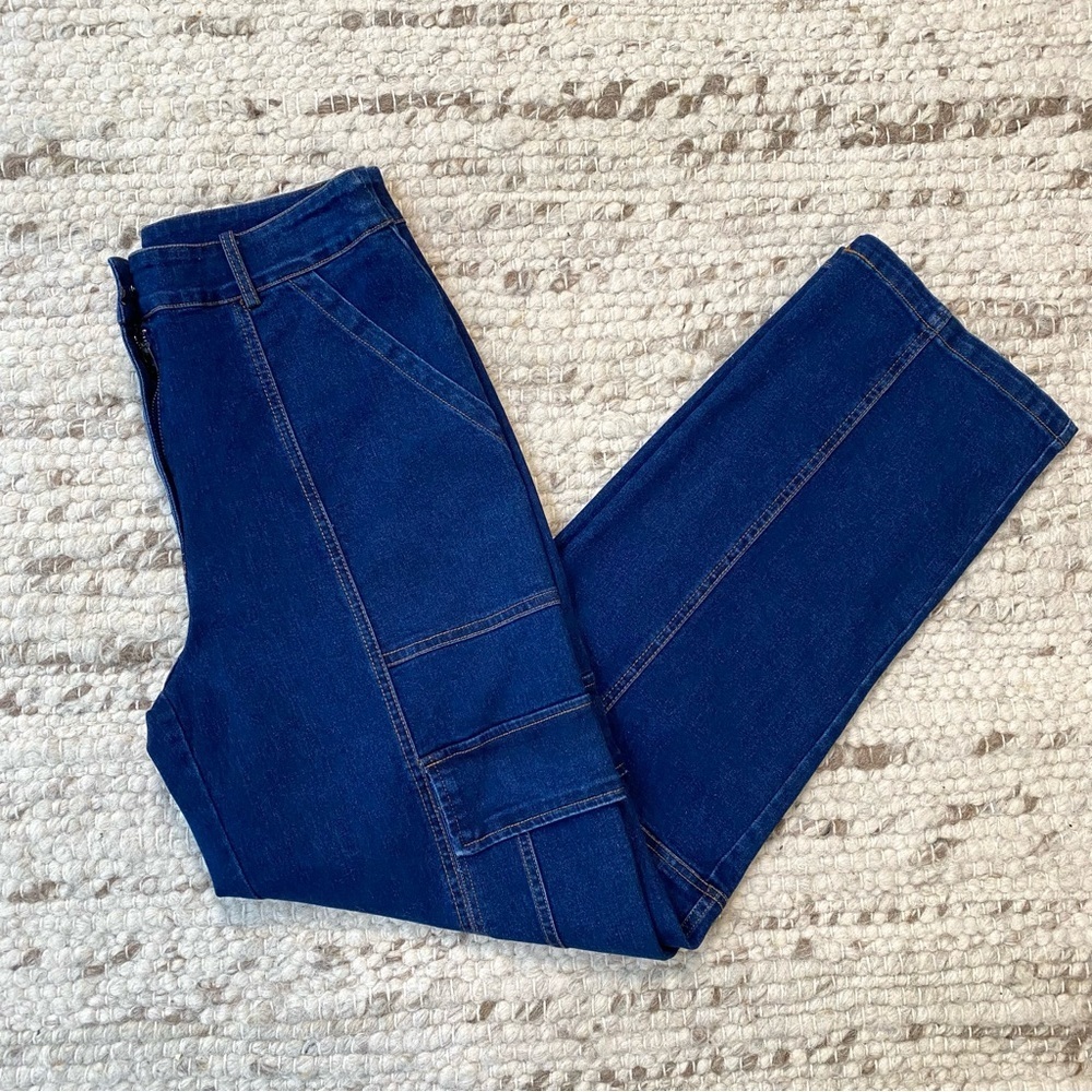 Skies Are Blue NWT Carpenter Jeans Utility Stitch, Structured Classic Blue, Sz S - Picture 11 of 11